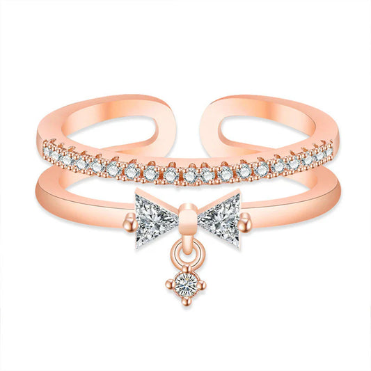 American Diamond Studded Contemporary Korean Finger Ring