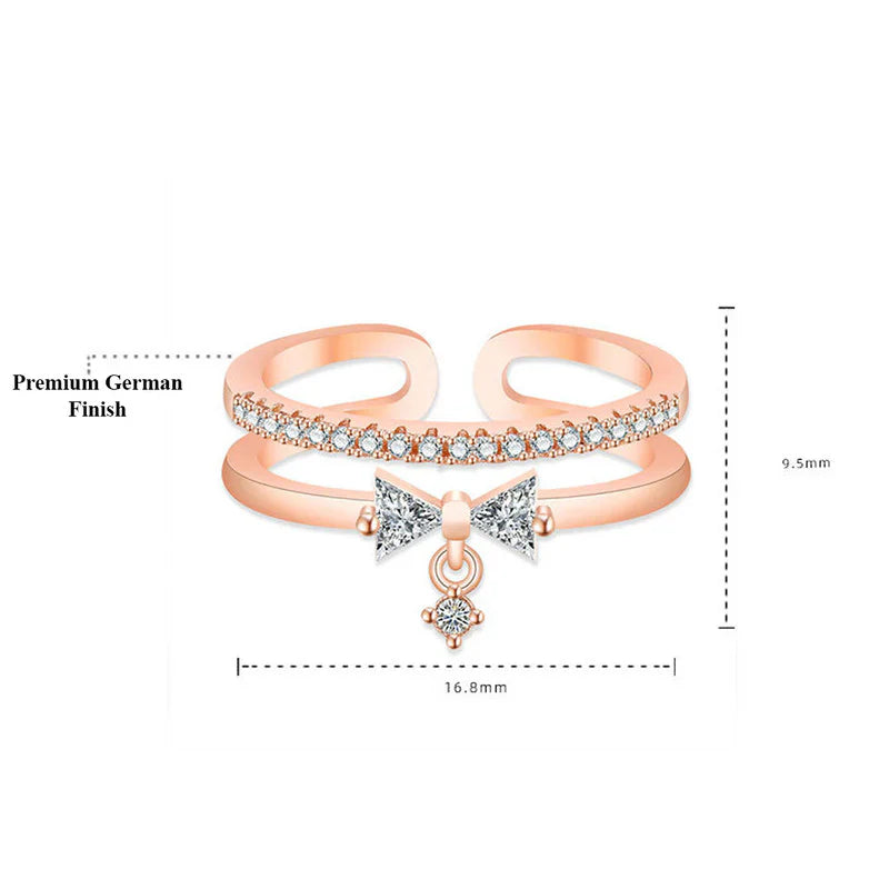American Diamond Studded Contemporary Korean Finger Ring