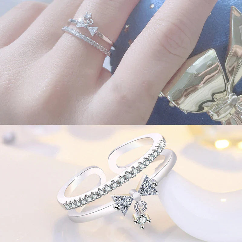American Diamond Studded Contemporary Korean Finger Ring