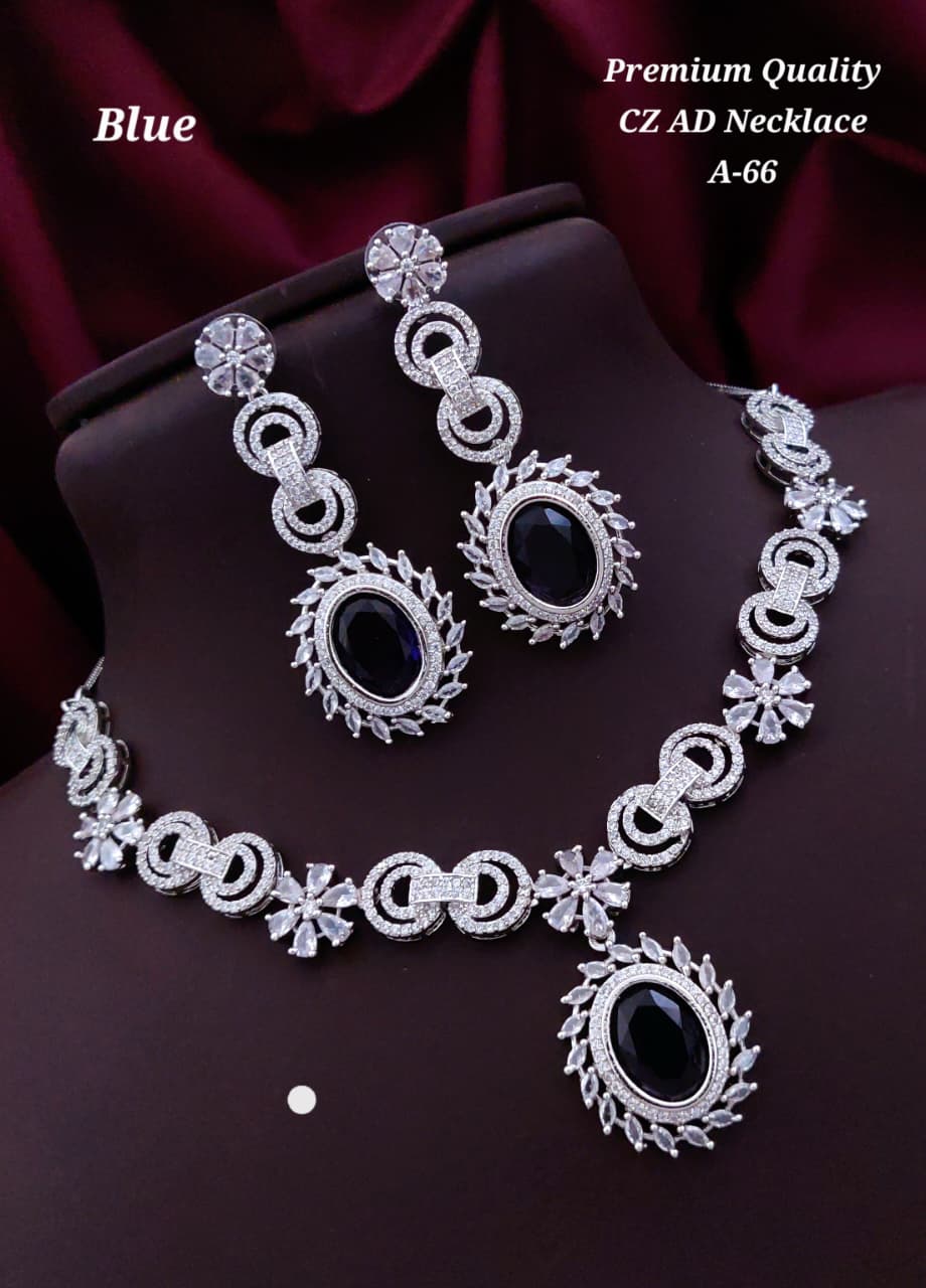 Premium Quality Imitation Jewelry CZ AD Designer Necklace Set Style001