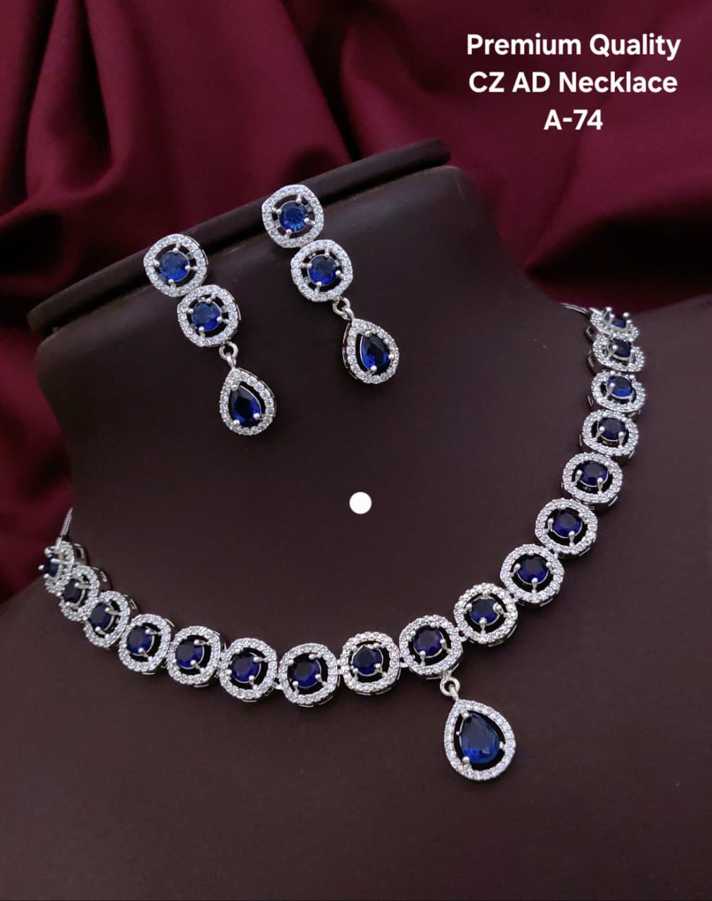 Premium Quality Imitation Jewelry CZ AD Designer Necklace Set