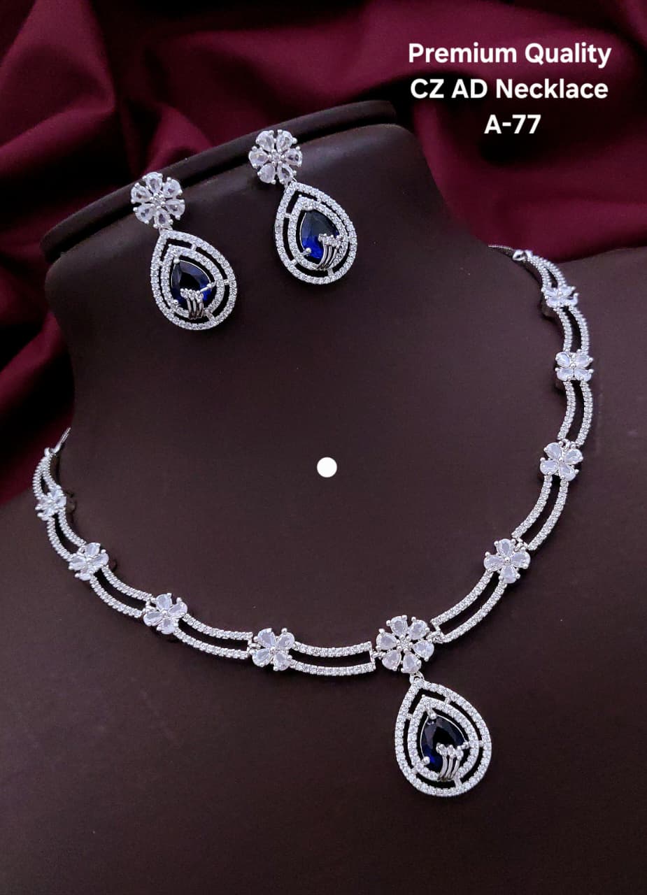 Premium Quality Imitation Jewelry CZ AD Necklace Set
