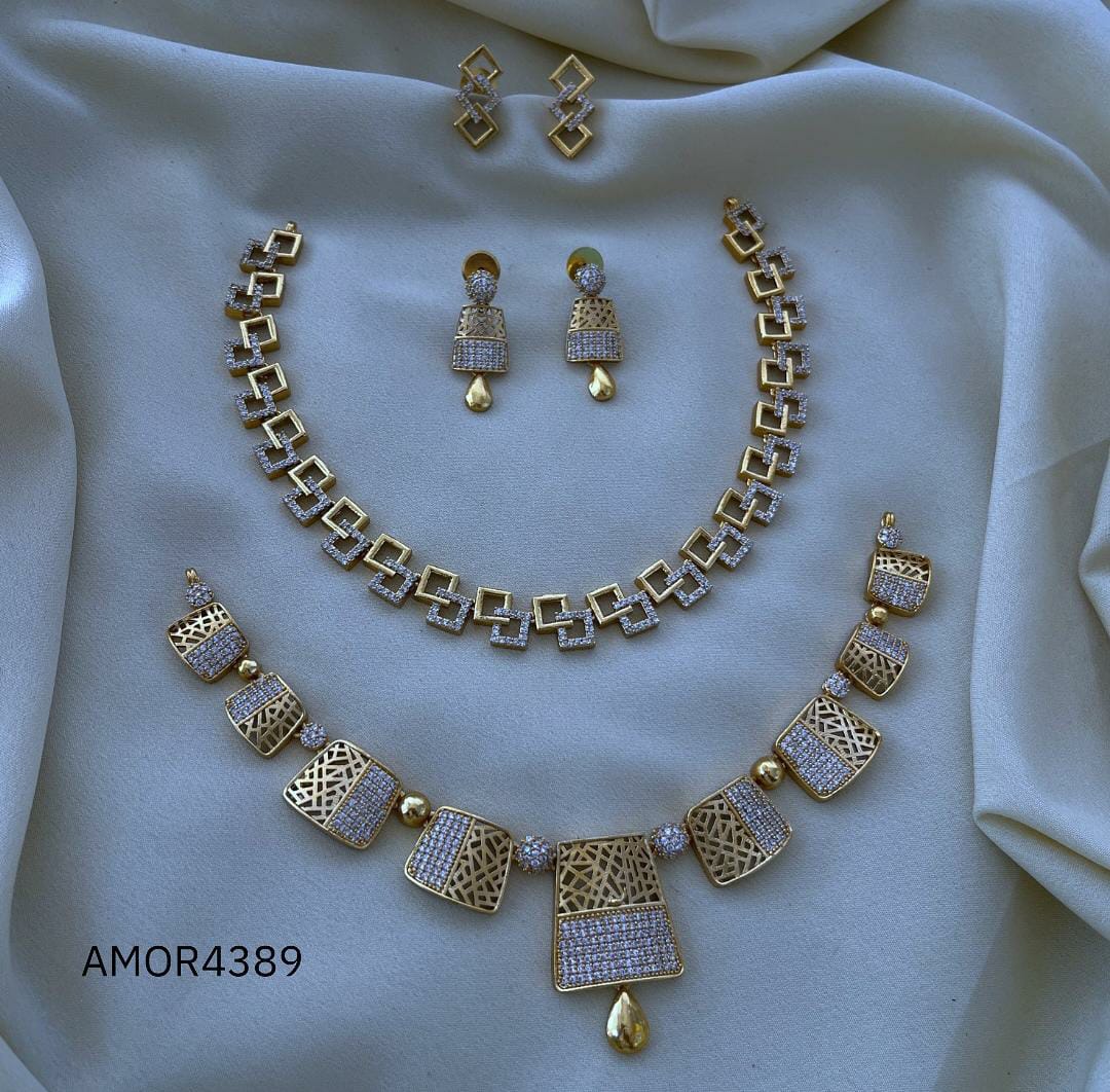 Premium Quality Imitation Jewelry AD Necklace Set Style-1 Combo