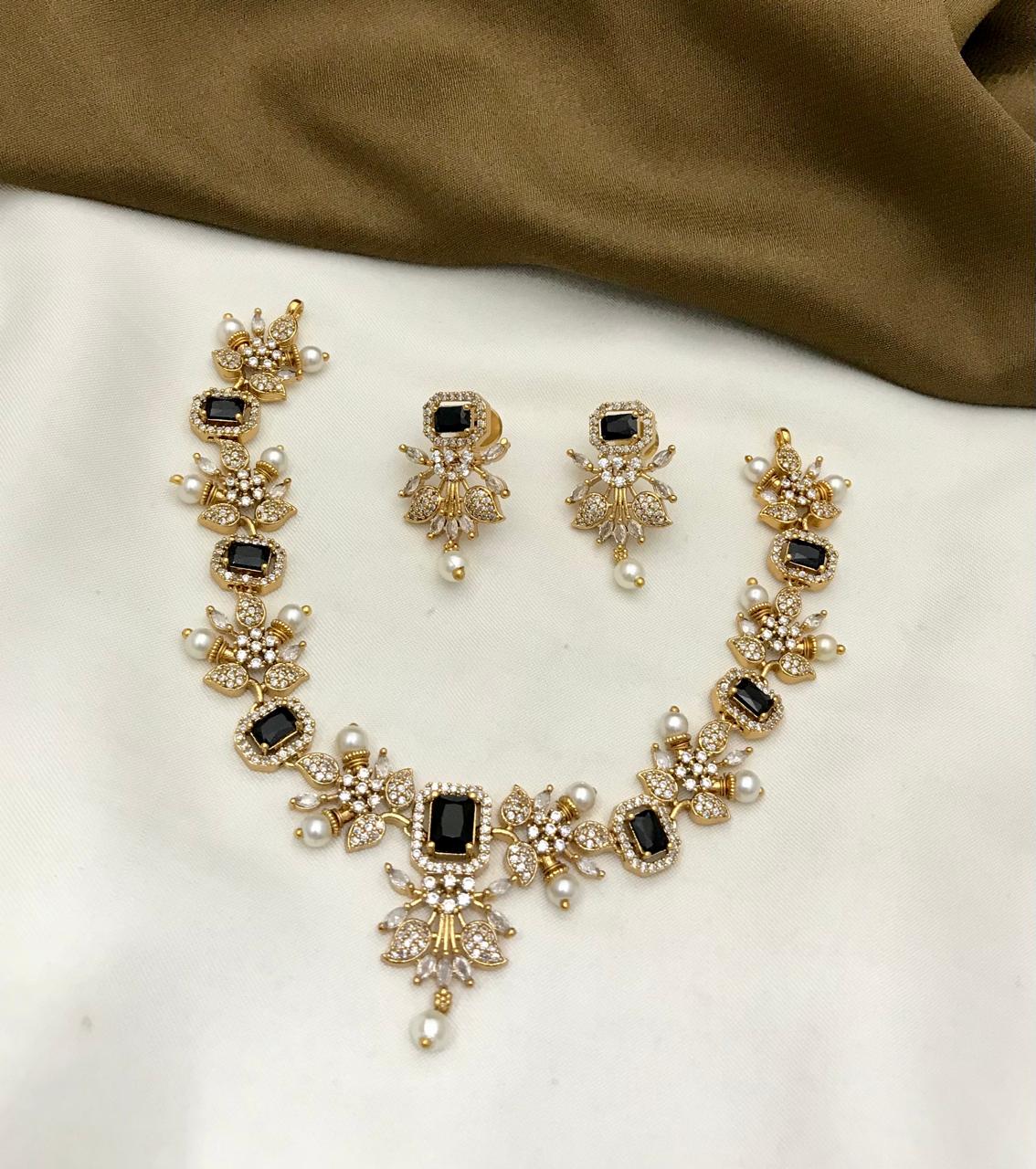 Premium Quality Imitation Jewelry AD Necklace Set