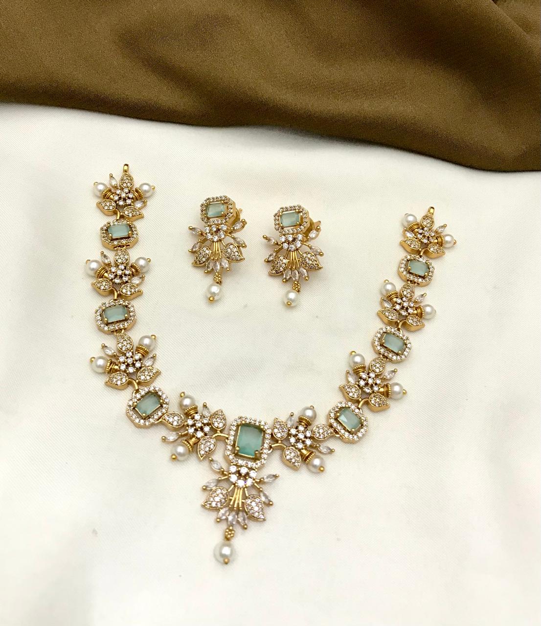 Premium Quality Imitation Jewelry AD Necklace Set
