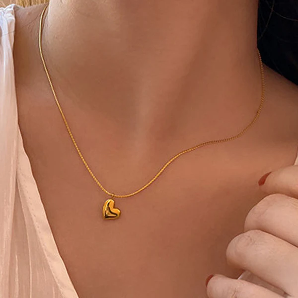 Gold-Plated Anti Tarnish Hanging Heart Themed Pendant