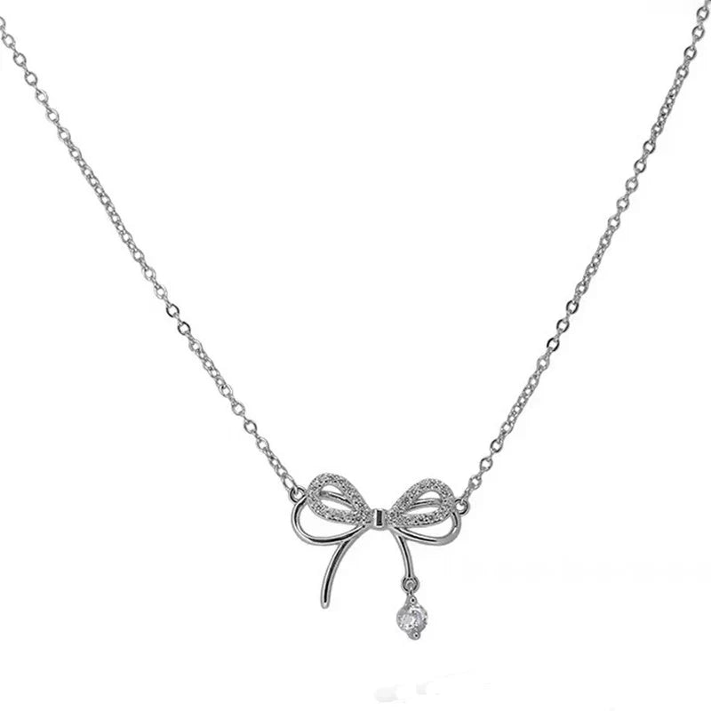 American Diamond Studded Dual Infinity Shape Korean Pendant