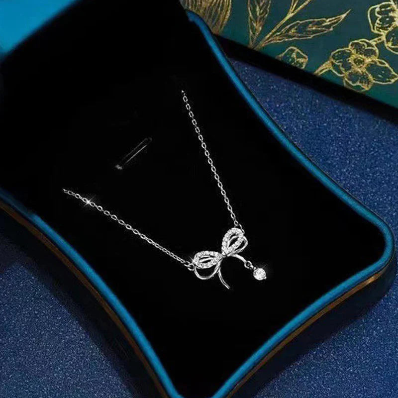 American Diamond Studded Dual Infinity Shape Korean Pendant