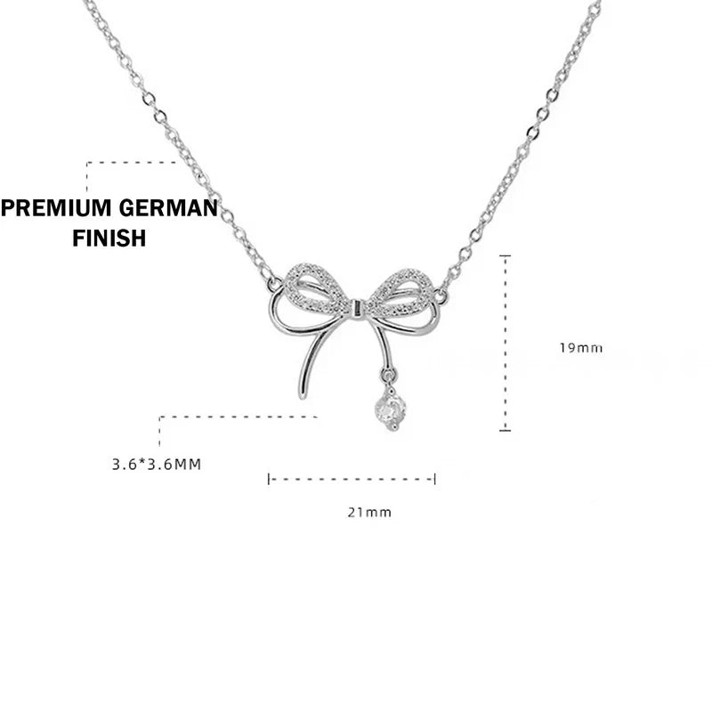 American Diamond Studded Dual Infinity Shape Korean Pendant