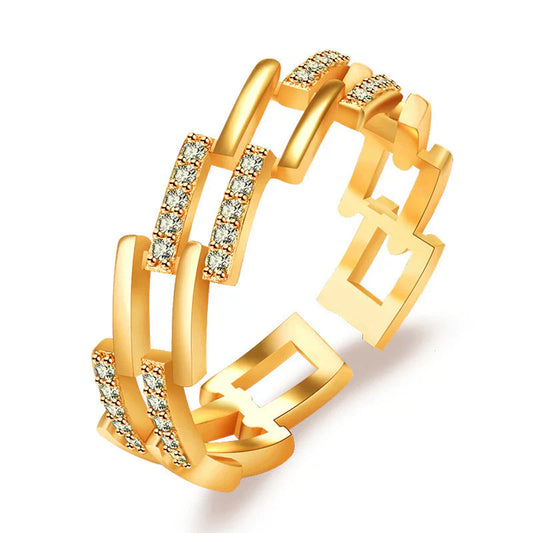 American Diamond Studded Contemporary Korean Finger Ring