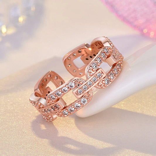 American Diamond Studded Contemporary Korean Finger Ring
