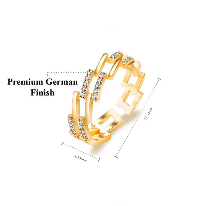 American Diamond Studded Contemporary Korean Finger Ring