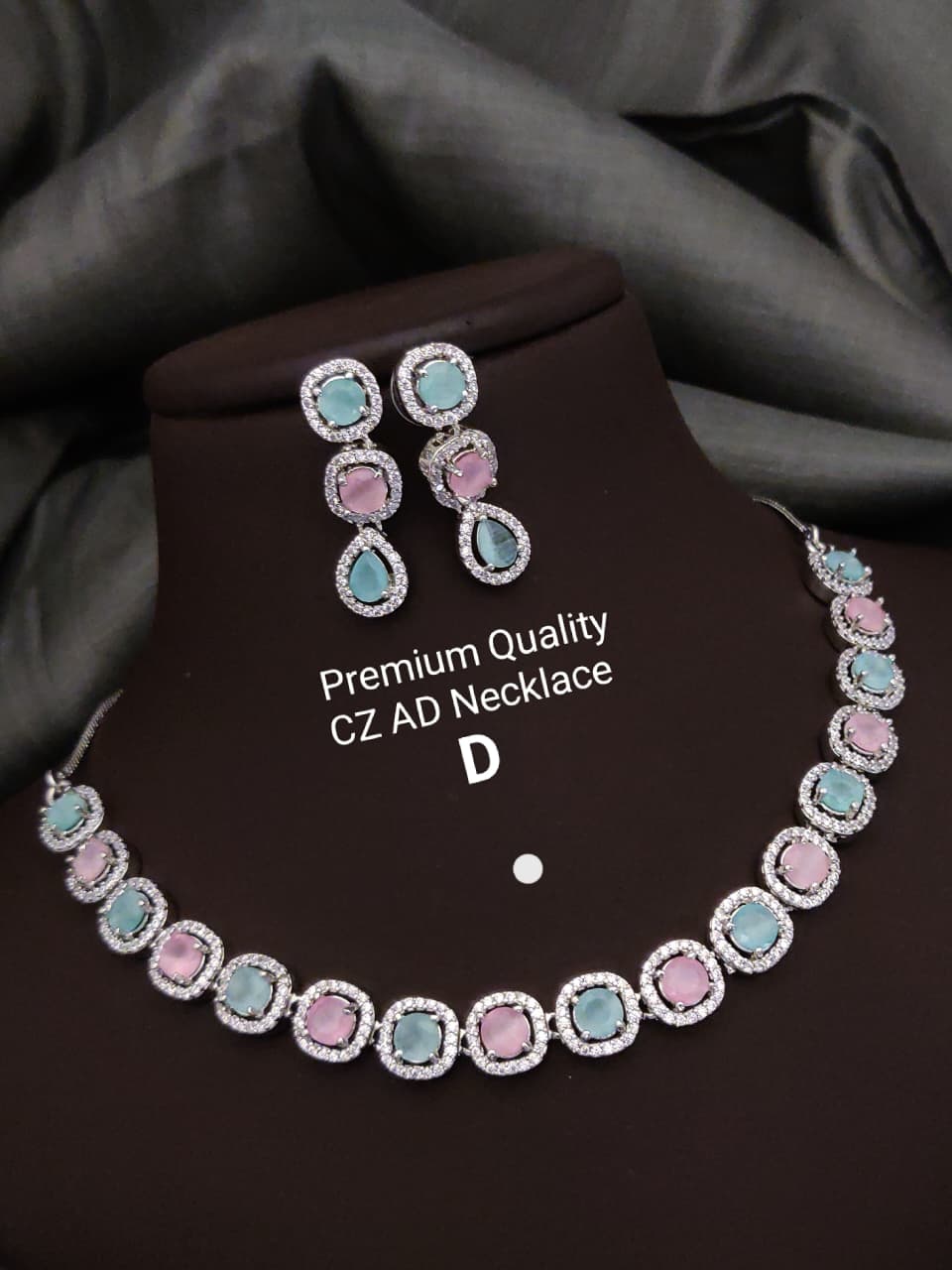 Premium Quality Imitation Jewellery AD Necklace Set ADN07