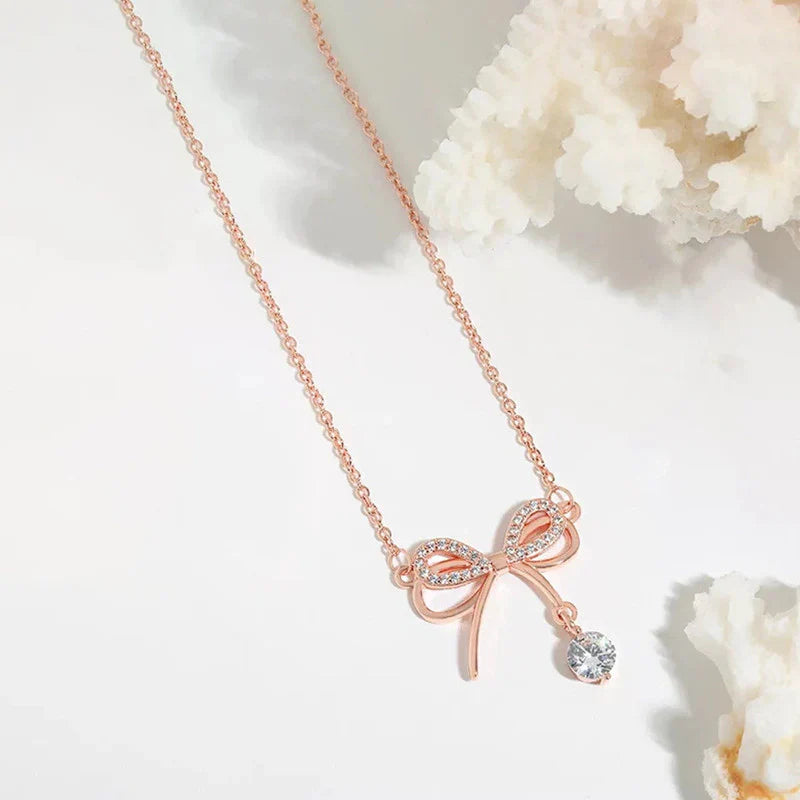 American Diamond Studded Dual Infinity Shape Korean Pendant