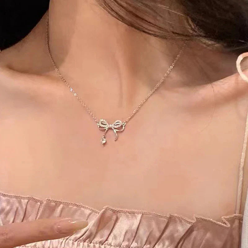 American Diamond Studded Dual Infinity Shape Korean Pendant
