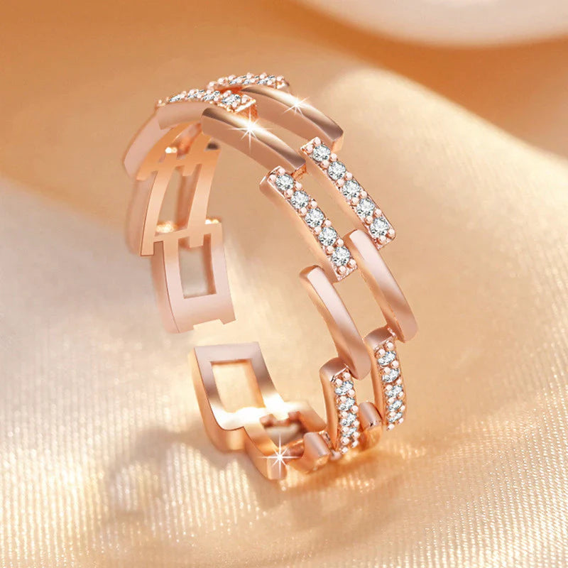 American Diamond Studded Contemporary Korean Finger Ring
