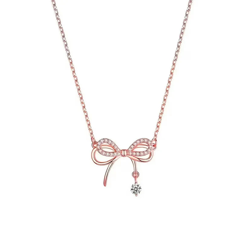 American Diamond Studded Dual Infinity Shape Korean Pendant