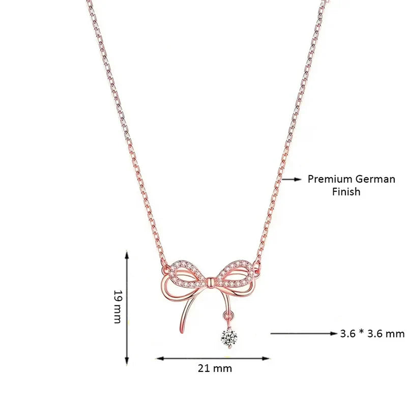 American Diamond Studded Dual Infinity Shape Korean Pendant