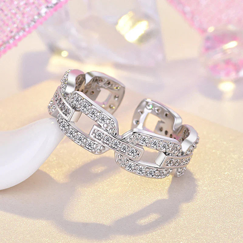 American Diamond Studded Contemporary Korean Finger Ring