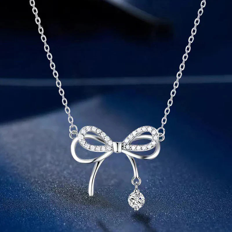 American Diamond Studded Dual Infinity Shape Korean Pendant