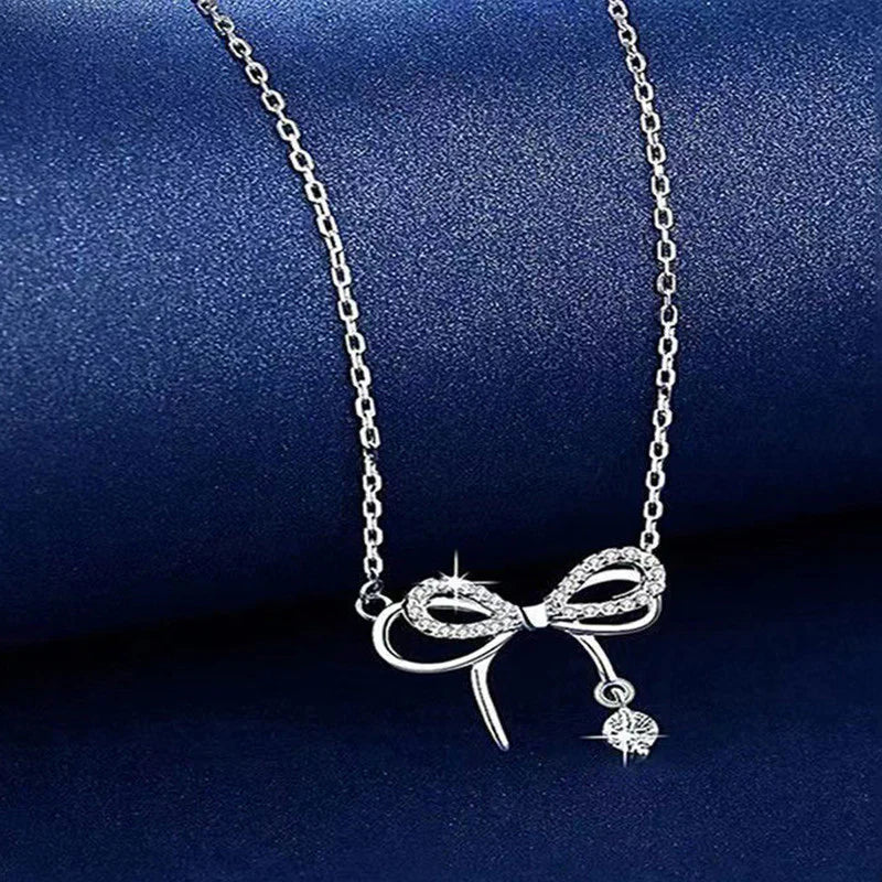 American Diamond Studded Dual Infinity Shape Korean Pendant