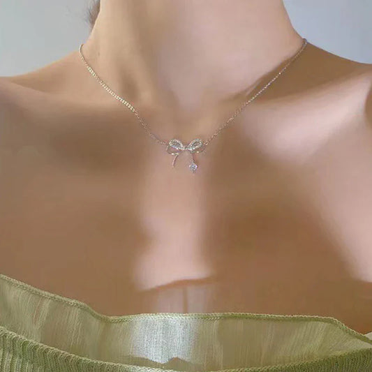 American Diamond Studded Dual Infinity Shape Korean Pendant