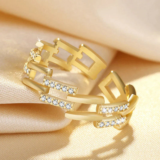 American Diamond Studded Contemporary Korean Finger Ring