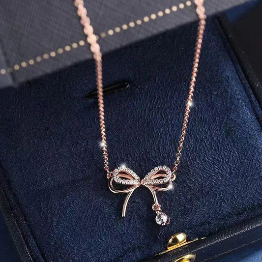 American Diamond Studded Dual Infinity Shape Korean Pendant