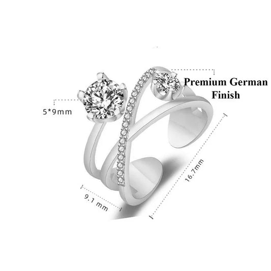 American Diamond Studded Butterfly Shape Contemporary Korean Finger Ring