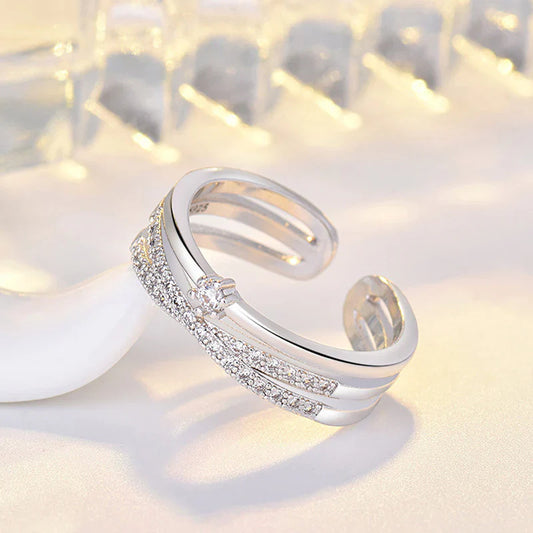 American Diamond Studded Contemporary Korean Finger Ring