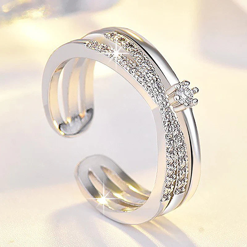American Diamond Studded Contemporary Korean Finger Ring