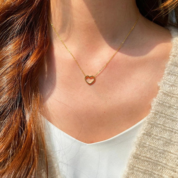 Gold Plated Alloy Dainty Herts Necklace