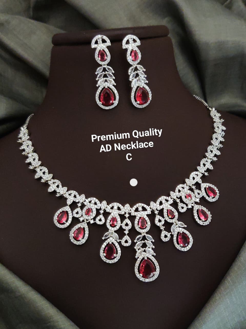 Premium Quality Imitation Jewellery AD Necklace Set ADN09