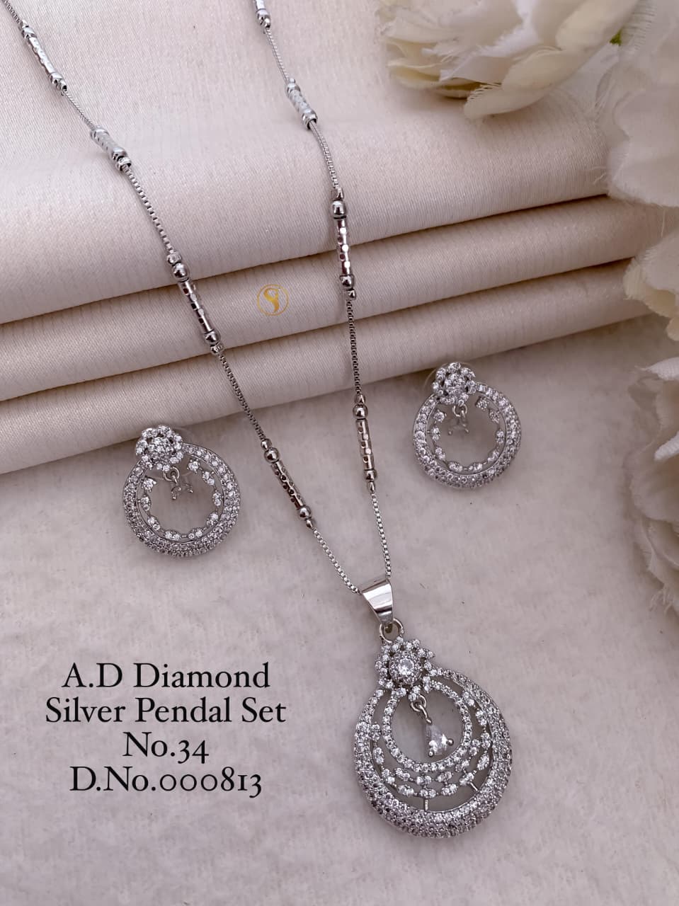 Premium Quality Imitation Jewellery AD Pendant Set ADPS042