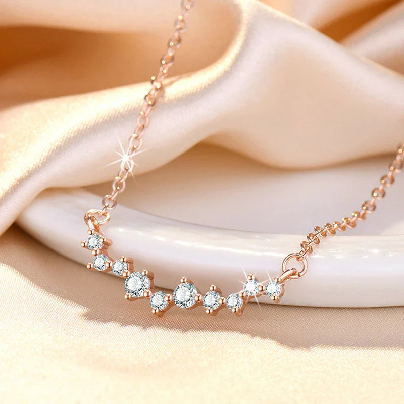 Gold Plated American Diamond Studded Contemporary Korean Pendant