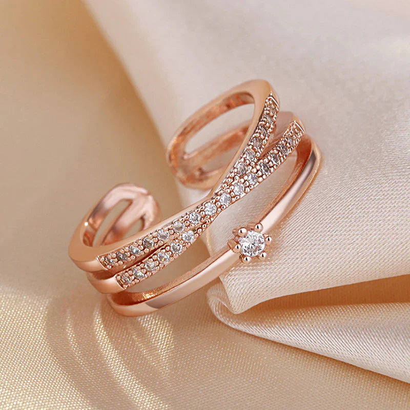 American Diamond Studded Contemporary Korean Finger Ring
