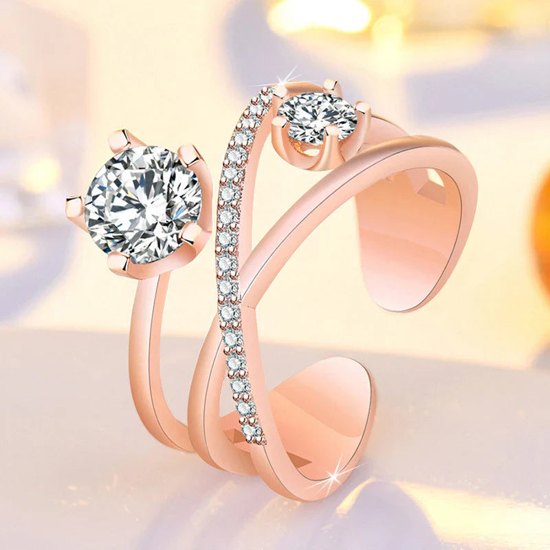 American Diamond Studded Contemporary Korean Finger Ring