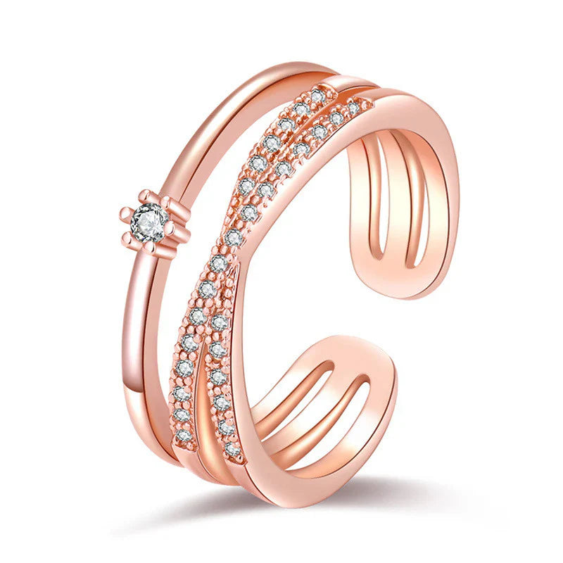 American Diamond Studded Contemporary Korean Finger Ring