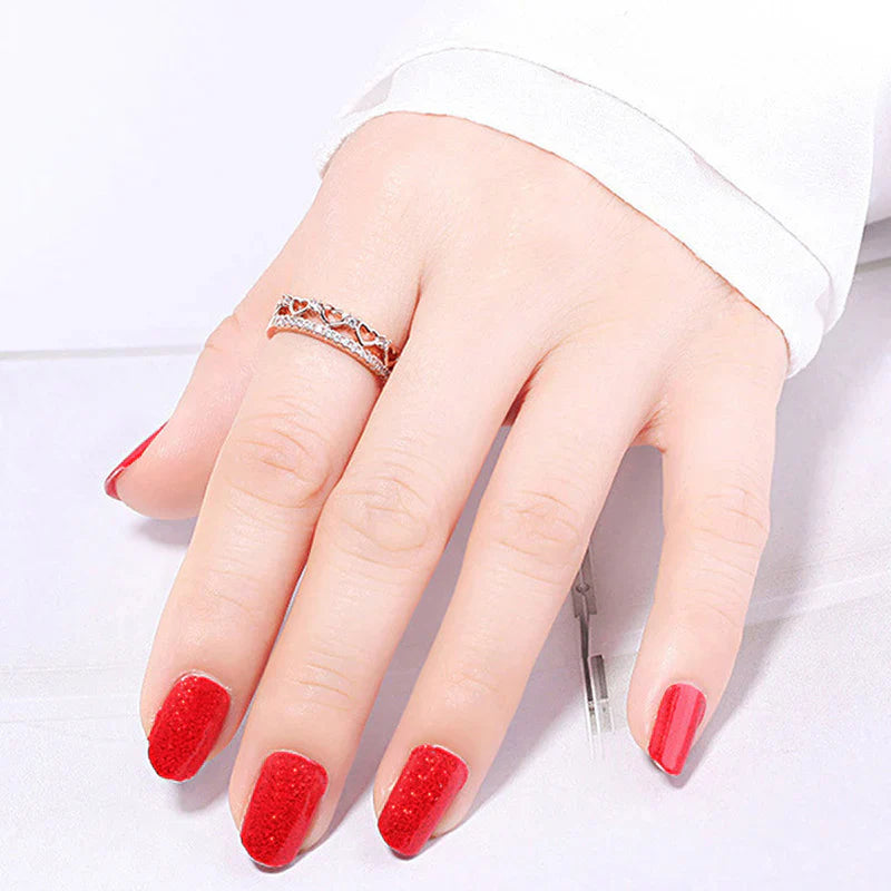 American Diamond Studded Hearts inspired Contemporary Finger Ring
