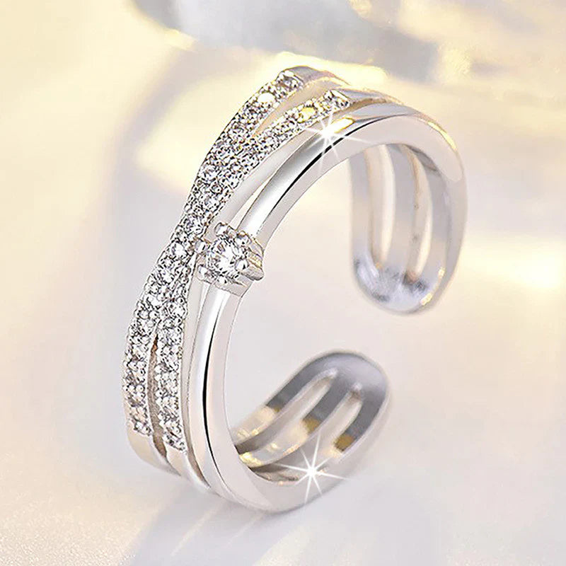 American Diamond Studded Contemporary Korean Finger Ring