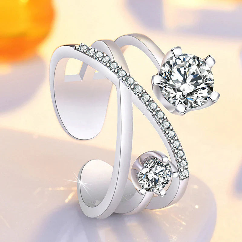 American Diamond Studded Contemporary Korean Finger Ring
