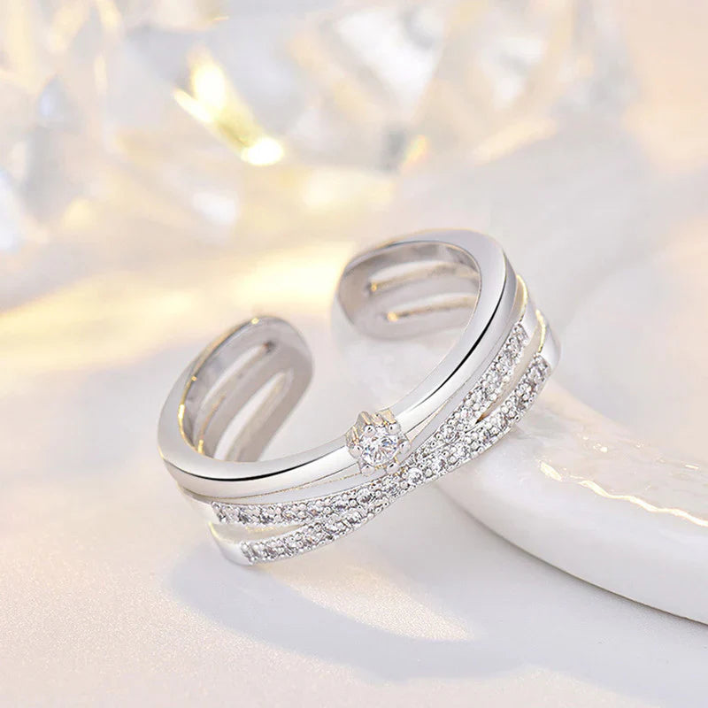 American Diamond Studded Contemporary Korean Finger Ring