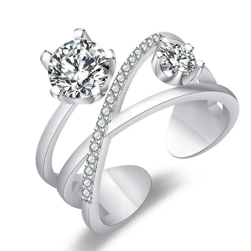 American Diamond Studded Contemporary Korean Finger Ring