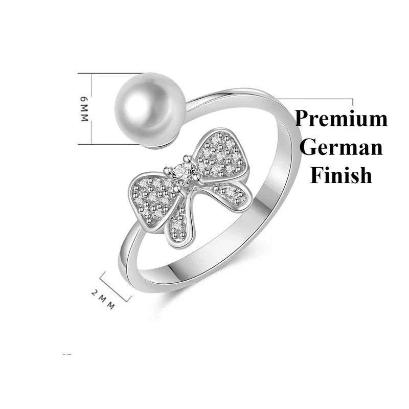 American Diamond Studded Butterfly Shape Contemporary Korean Finger Ring
