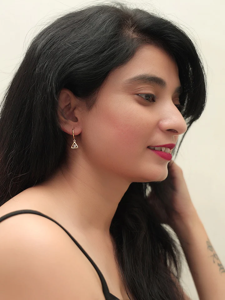 Gold plated Triangle Shape Jolie Earrings