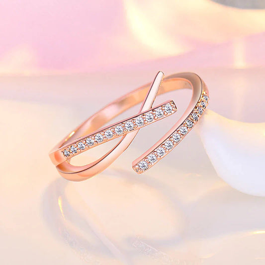 American Diamond Studded Contemporary Korean Finger Ring