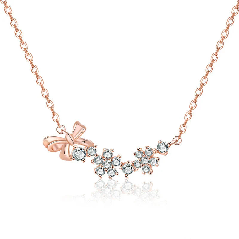 American Diamond Studded Bow-Tie Themed Contemporary Pendant