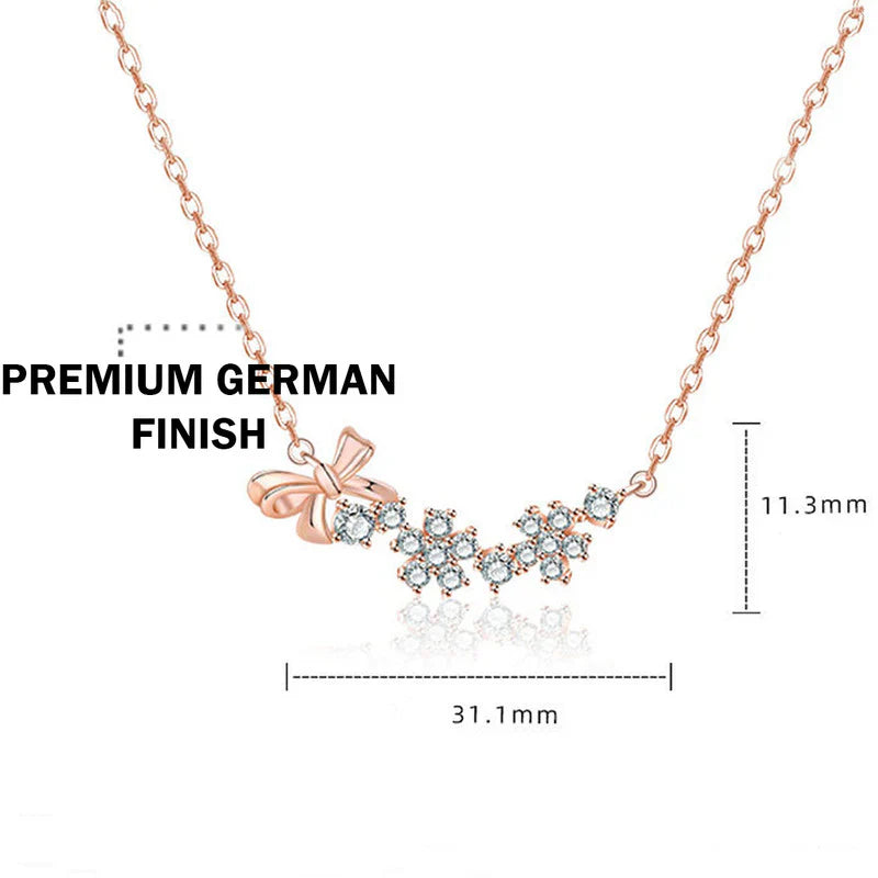 American Diamond Studded Bow-Tie Themed Contemporary Pendant
