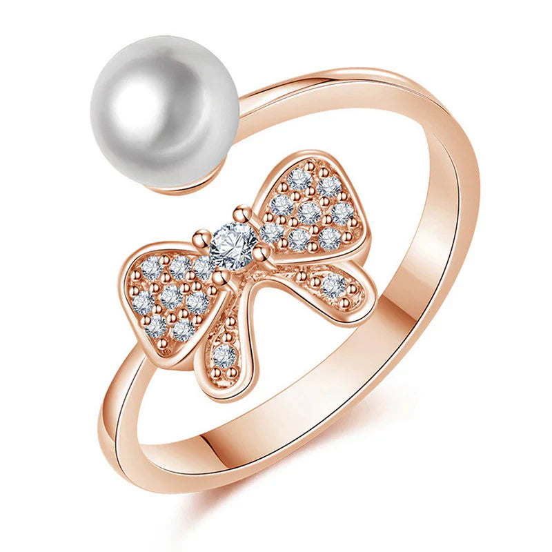 American Diamond Studded Butterfly Shape Contemporary Korean Finger Ring