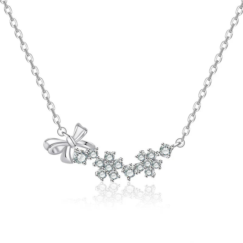 American Diamond Studded Bow-Tie Themed Contemporary Pendant